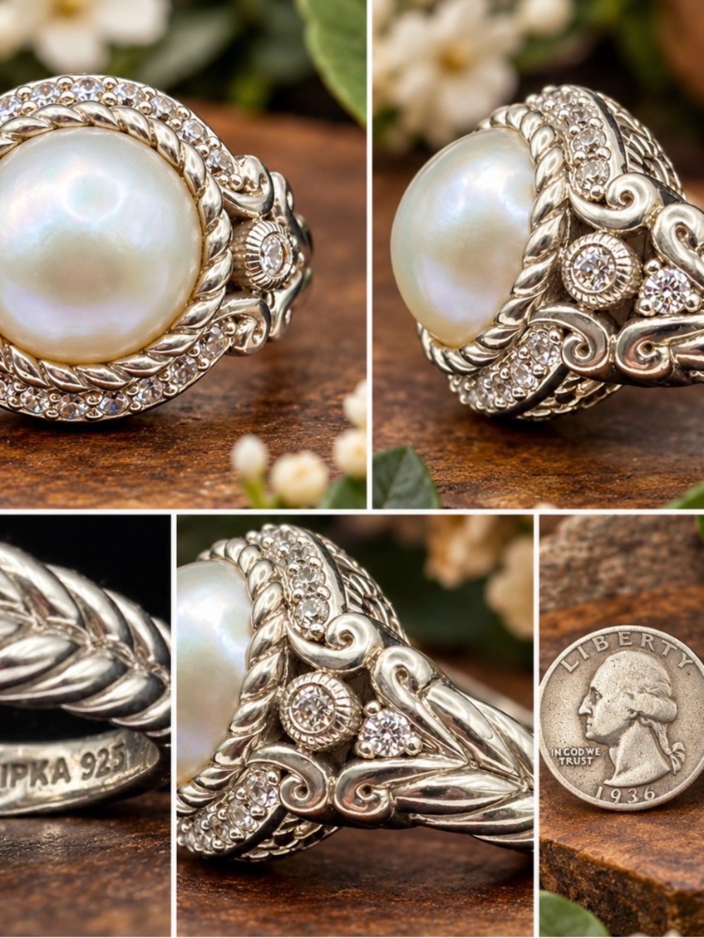 Judith Ripka Pearl ring - Picture 2 of 2